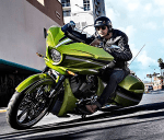 Polaris introduced the new Victory Magnum bagger at their 60th Anniversary Meeting in 2014.